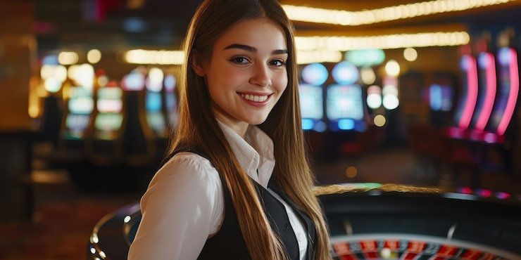 Lobi hiburan Fortune Gods yang terang